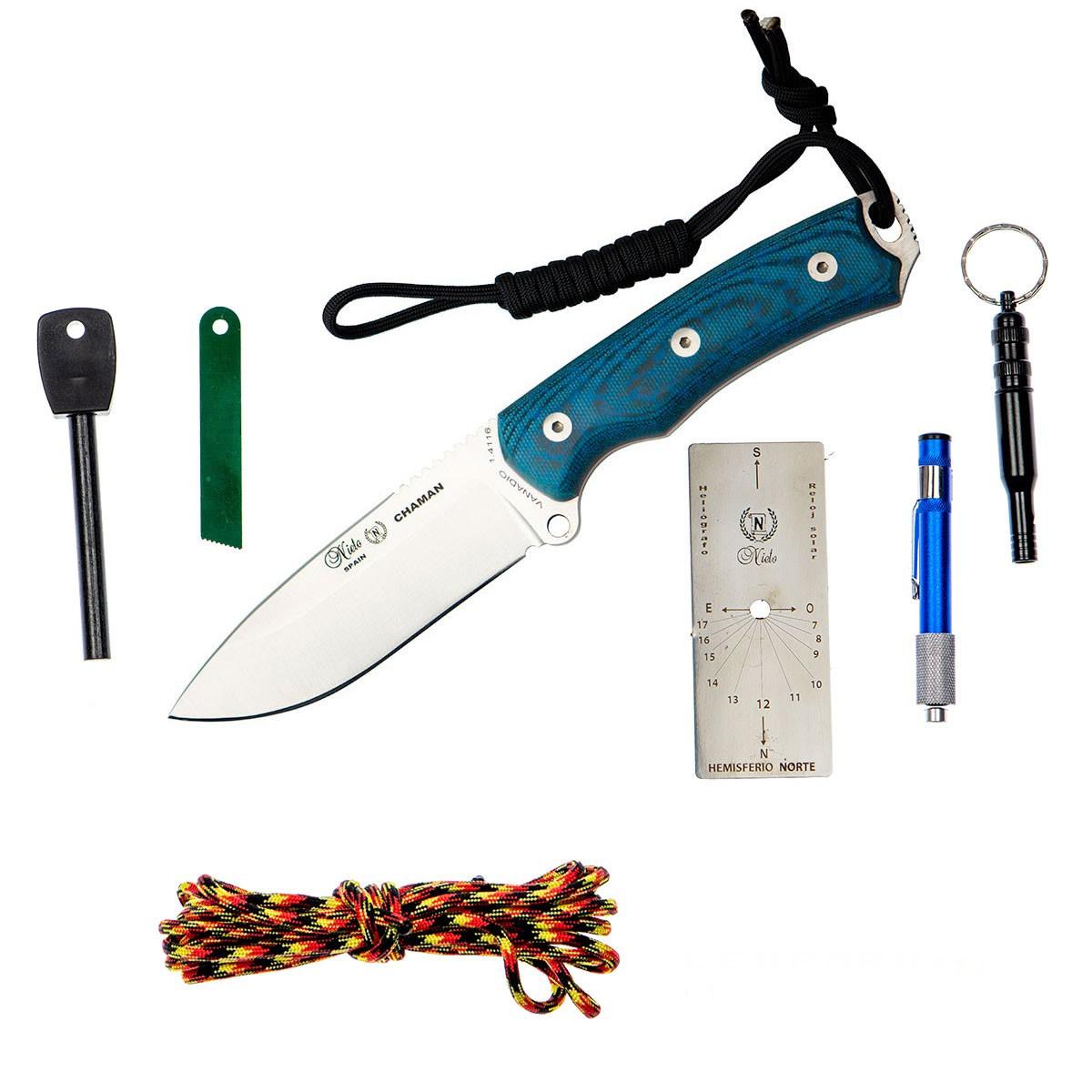 CUCHILLO CHAMAN BUSHCRAFT AZUL NIETO